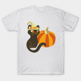 Pumpkin, hat and a cat! T-Shirt